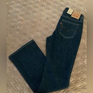 Levi's Women's 725 High-Rise Boot Cut Jeans in Dark Blue